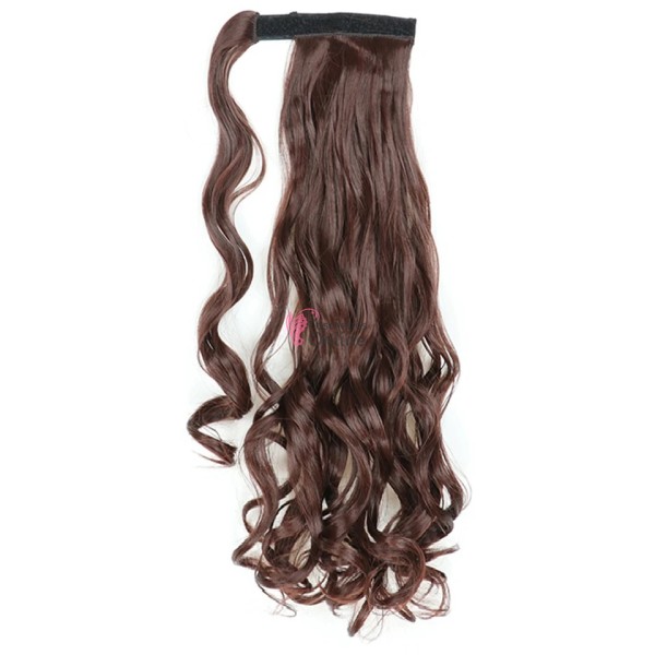 Extensie de par coada cu clema si arici ondulata de 60 cm cod SI88M433 Castaniu Inchis